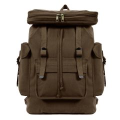 Earth Brown Canvas European Style Rucksack Backpack