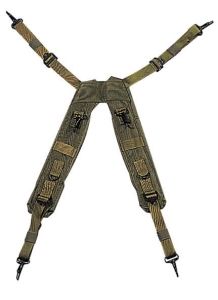Military Style OD Nylon H-Suspenders