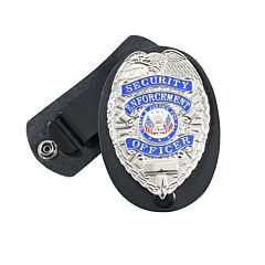 Leather Clip-on Badge Holder with Swivel Snap