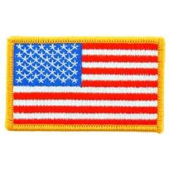 Iron On USA Flag Path with Gold Border