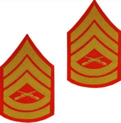 GI USMC Gunnery Sergeant Embroidered Chevron Set