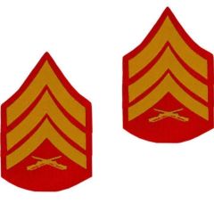 GI USMC Sergeant Embroidered Chevron Set