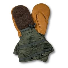 New GI Fur Backed Shiny US Air Force Arctic Mittens OD