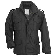 Military Style Black M65 Field Jacket with Liner