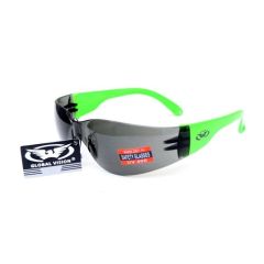 Global Vision Rider Sunglasses Neon Green With Smoke Lens