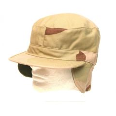 3 Color Desert US Made Patrol Cap with Flaps