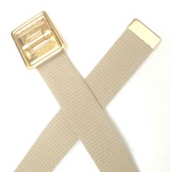 GI USMC Belt Khaki Cotton Belt With Open Face Anodized Buckle & Tip